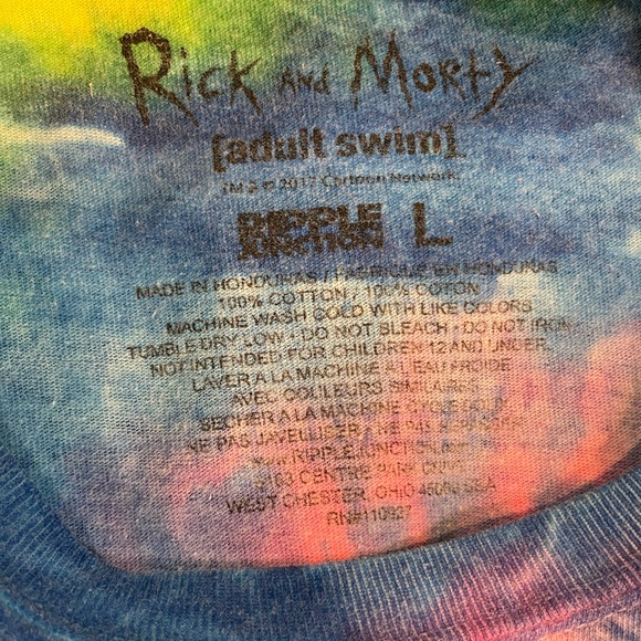 Tie die “Get Schwifty” Rick and Morty shirt Size Large - Picture 3 of 3